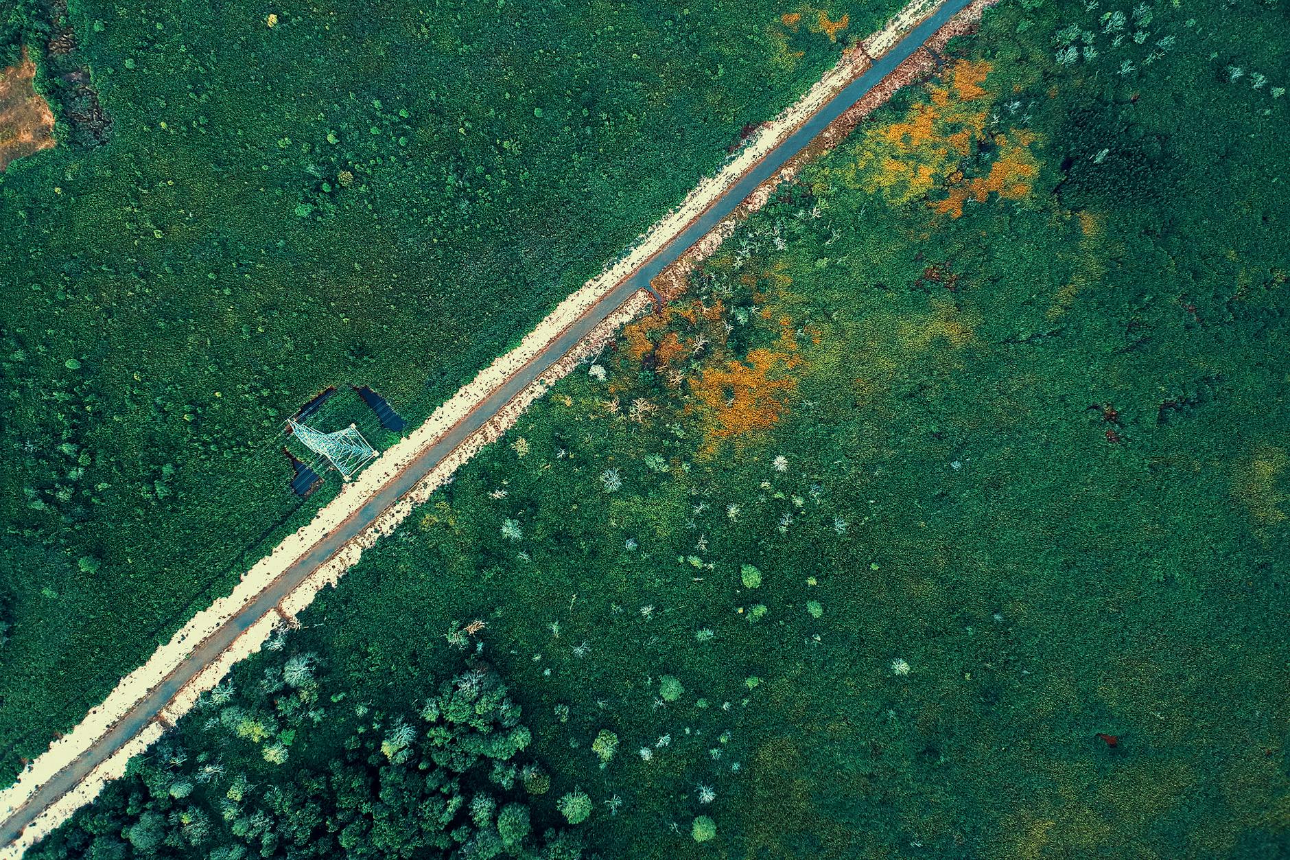 aerial photo of highway